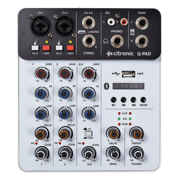 Citronic Q-PAD Mini Mixer with USB, Bluetooth and Audio Interface