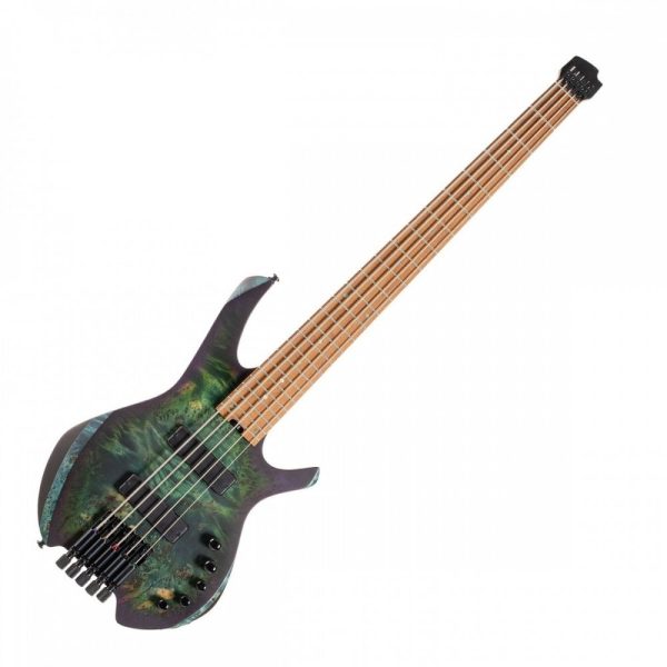 Cort Artisan Space 5 Headless Bass Guitar, Star Dust Green