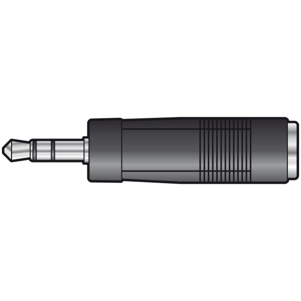 QTX 6.3mm Stereo Socket to 3.5mm Stereo Jack Adapter