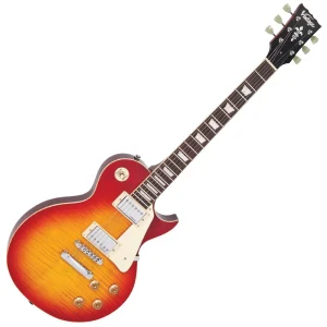 Vintage V100CS Reissued Series Electric Guitar, Cherry Sunburst