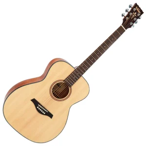 Vintage V1650N Performer Series All Solid Orchestra Acoustic Guitar, Natural Gloss