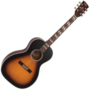 Vintage V180VSB Historic Series Parlour Acoustic Guitar, Vintage Sunburst