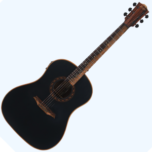 Bromo BAT9ME Tahoma Series Hillside Round-Shouldered Dreadnought Solid Top Electro-Acoustic Guitar, Black