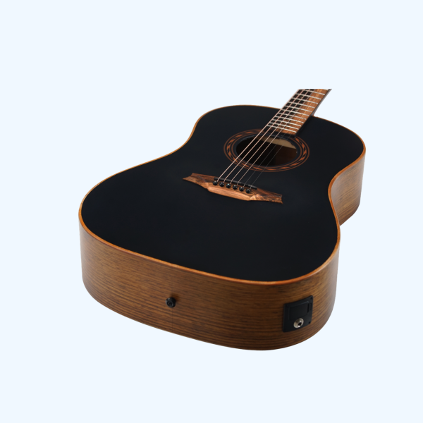 Bromo BAT9ME Tahoma Series Hillside Round-Shouldered Dreadnought Solid Top Electro-Acoustic Guitar, Black