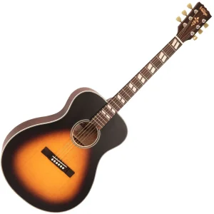 Vintage V130VSB Historic Series Folk Acoustic Guitar, Vintage Sunburst